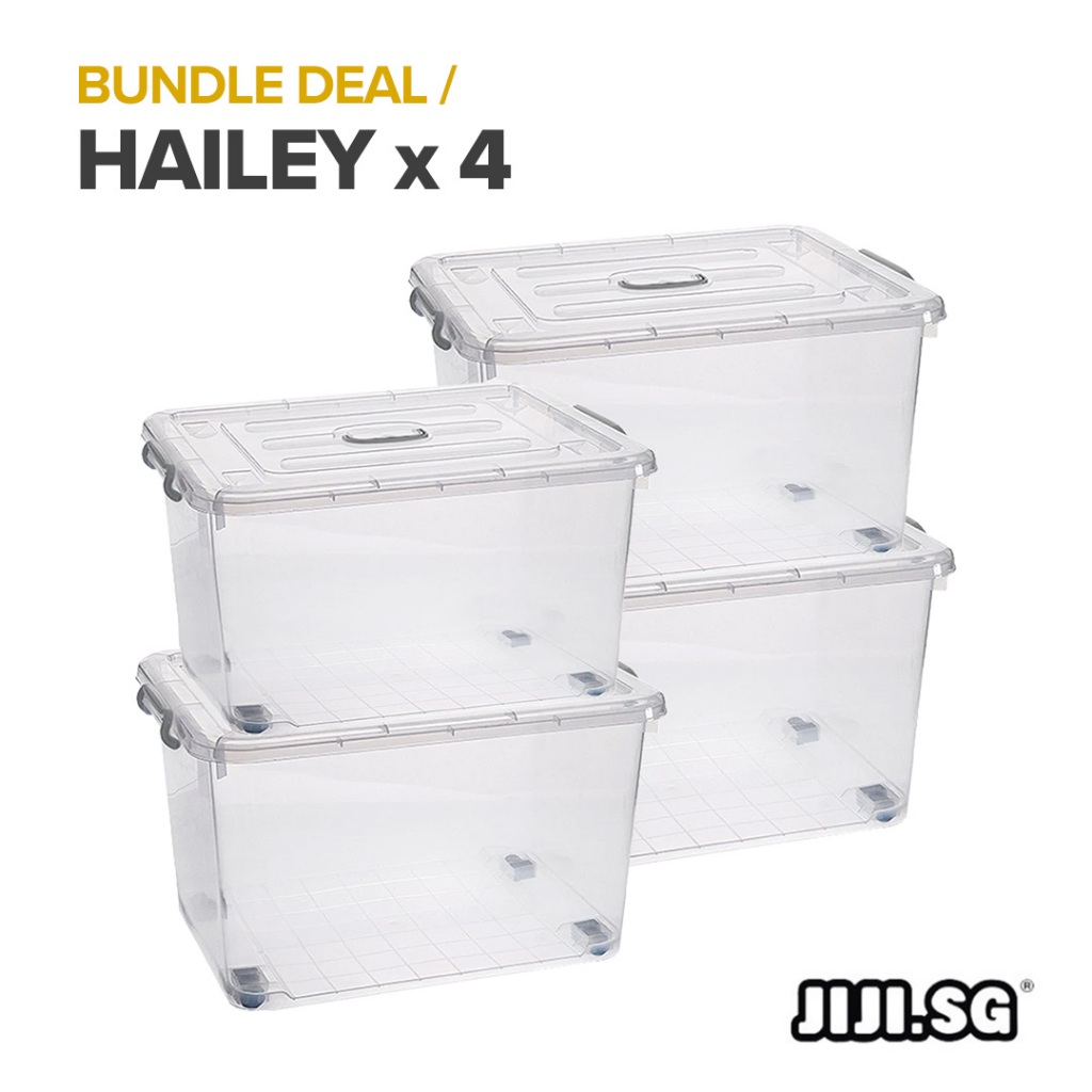 JIJI.SG Bundle Hailey Transparent Storage Box Container Organizer ...