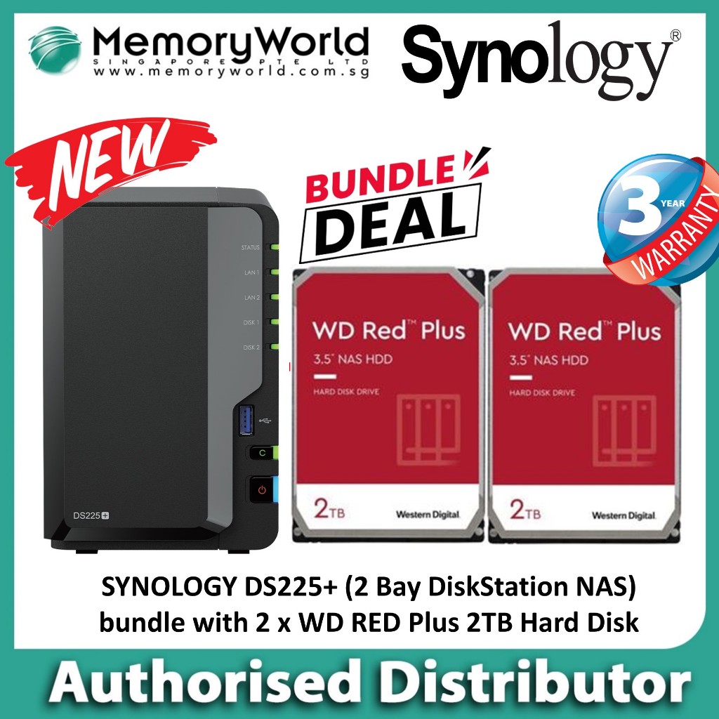 [SYNOLOGY Authorised Distributor] SYNOLOGY DS225+ 2 Bay DiskStation NAS ...