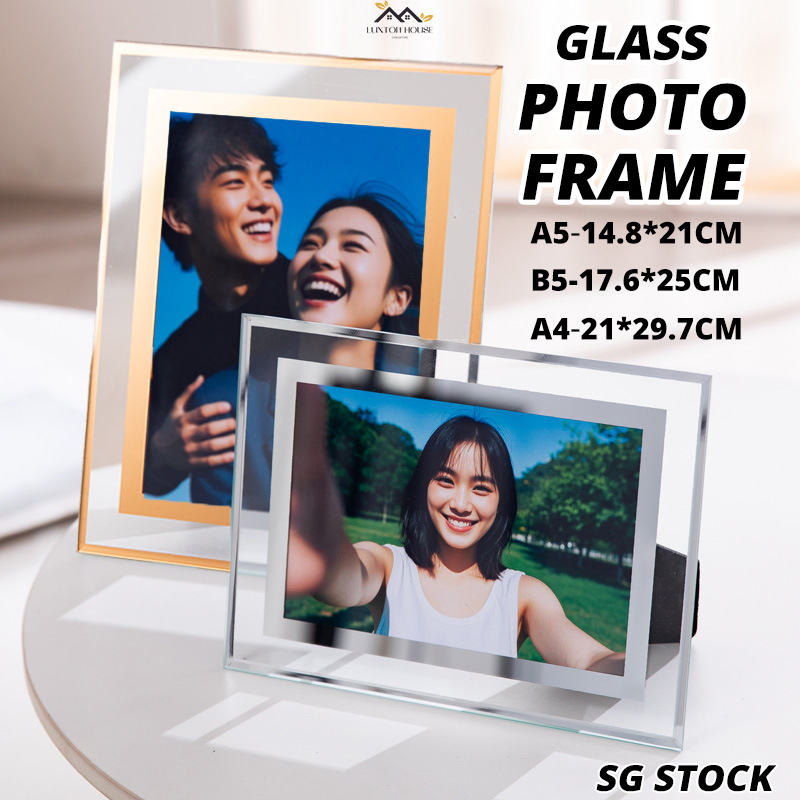 {SG} Crystal Glass Photo Frame A4 Clear Frames Business Certificate ...