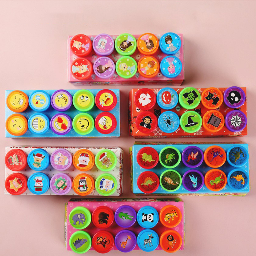 {SG} 12pcs/set Cartoon Color Stamp Kids Stamp Fun Stamp for Student ...