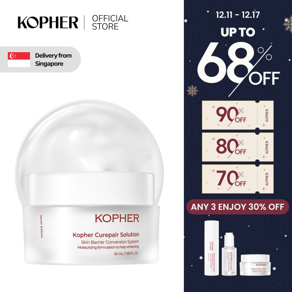 KOPHER Curepair Solution Cream (50mL) - EGF Cream, Redness & Soothing ...