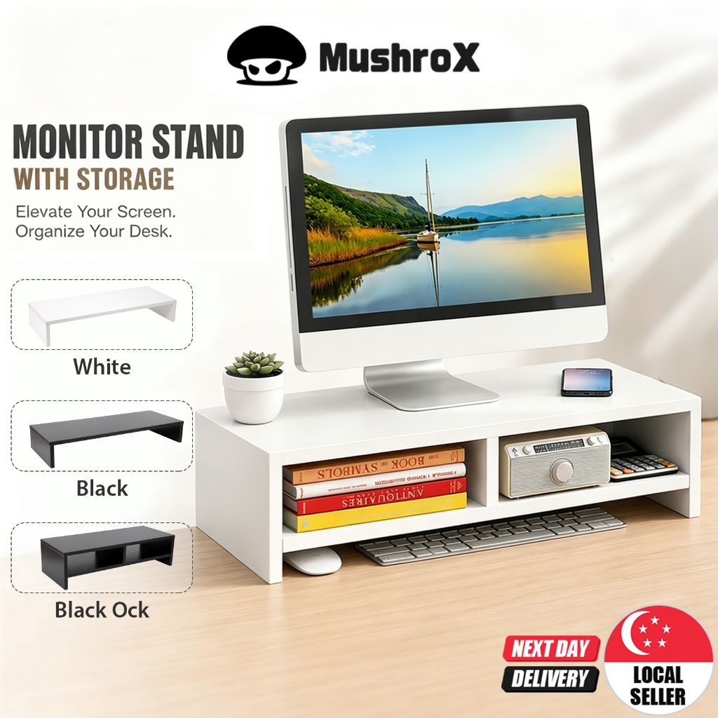 [ SG Ready Stock] Monitor Stand Wooden Laptop Stand Computer Monitor ...
