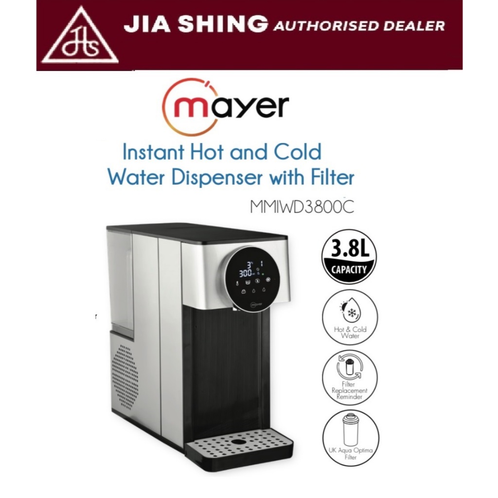 Mayer 3.8L Instant Hot and Cold Water Dispenser with Filter MMIWD3800C ...