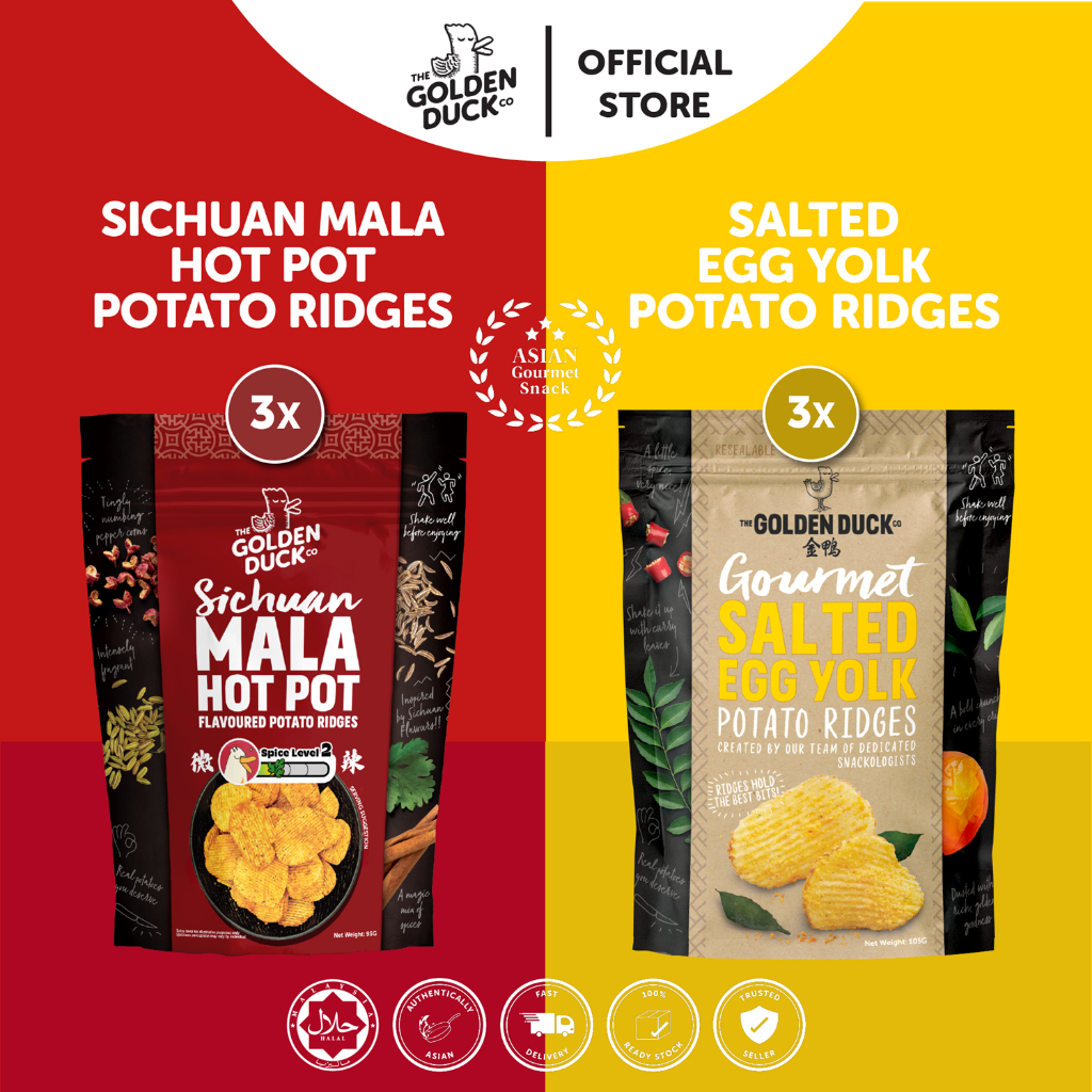 [Bundle of 6] Salted Egg Fish Skin & Salted Egg Potato Ridges / Sichuan ...