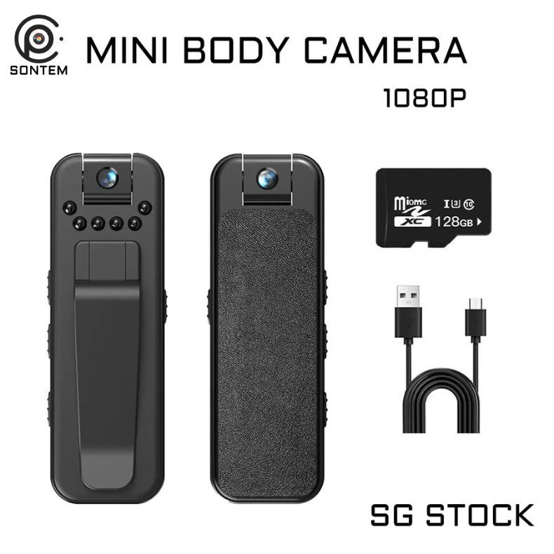 {SG Seller} Mini Body Camera 1080P Small Portable Worn with 180 ...