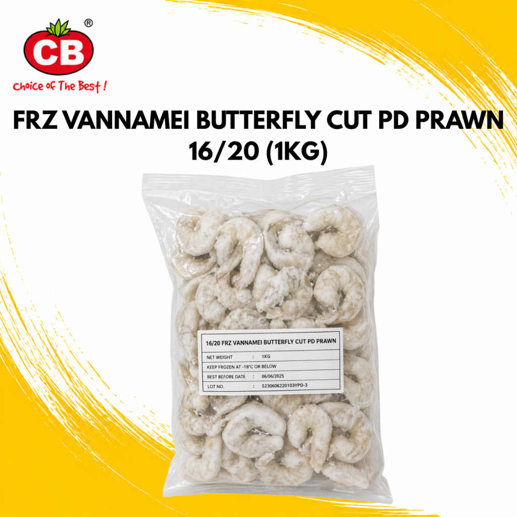 Frozen Vannamei Butterfly-Cut PD Prawns 16/20 – 1Kg | Peeled & Deveined ...