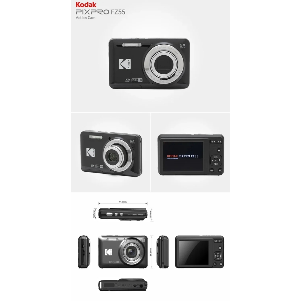 Kodak Pixpro FZ55 Friendly Zoom Compact Digital Camera (Black