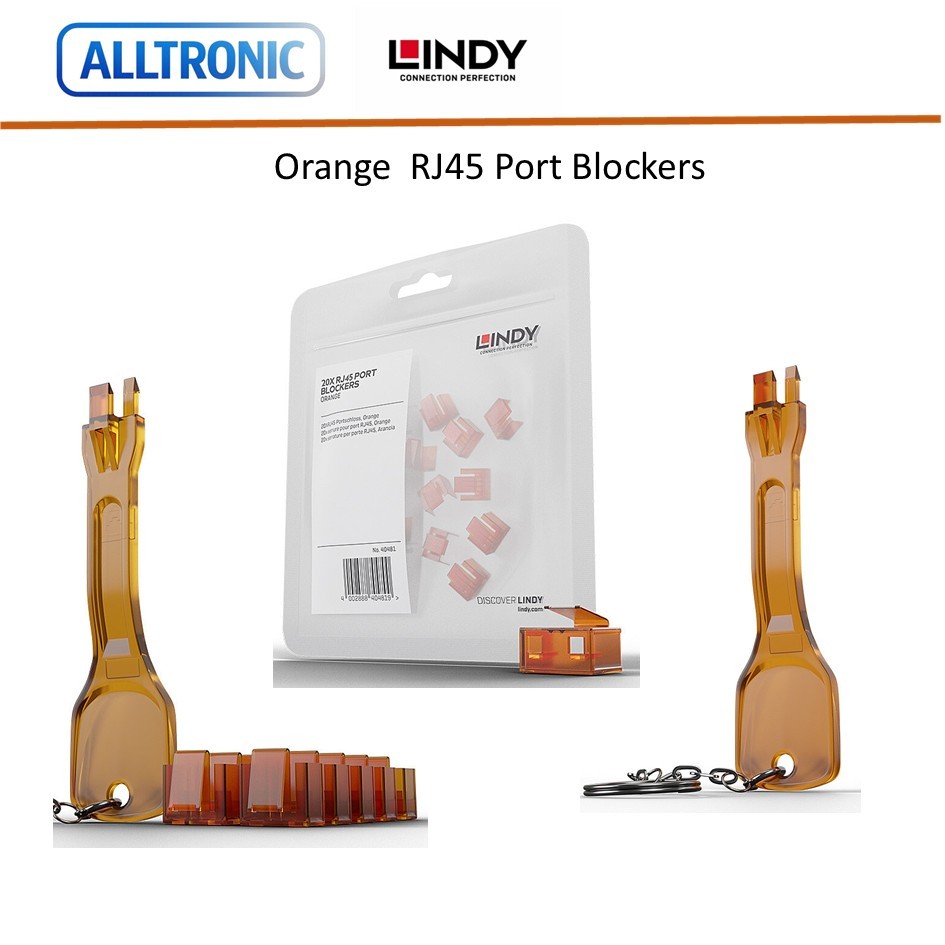 Lindy RJ45 Blocker / Ethernet Blocker / Lan Port Blocker Orange 40480 ...