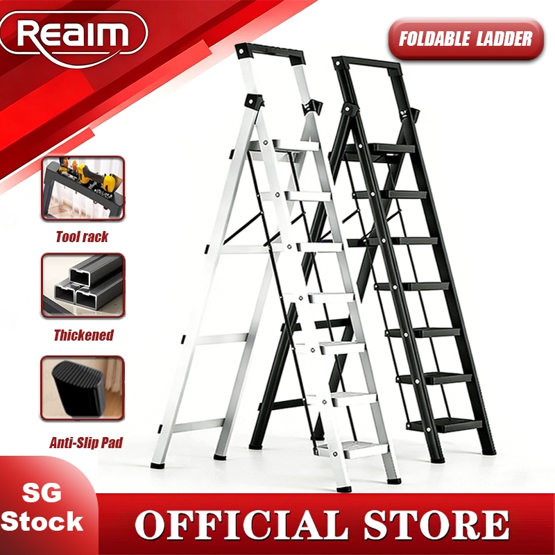 Reaim Foldable Ladder Stool Step Ladder 3-8 Step Ladder Portable ...