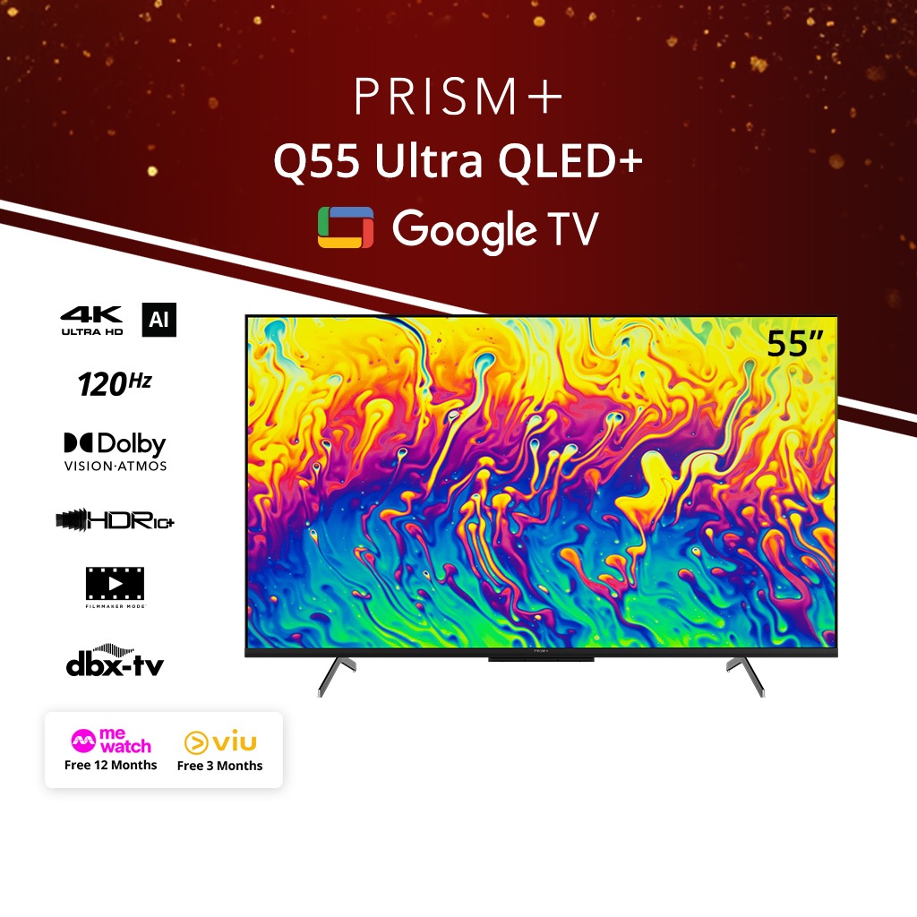 PRISM+ Q55 Ultra QLED+ | 4K AI Google TV | 55 inch TV | Shopee Singapore