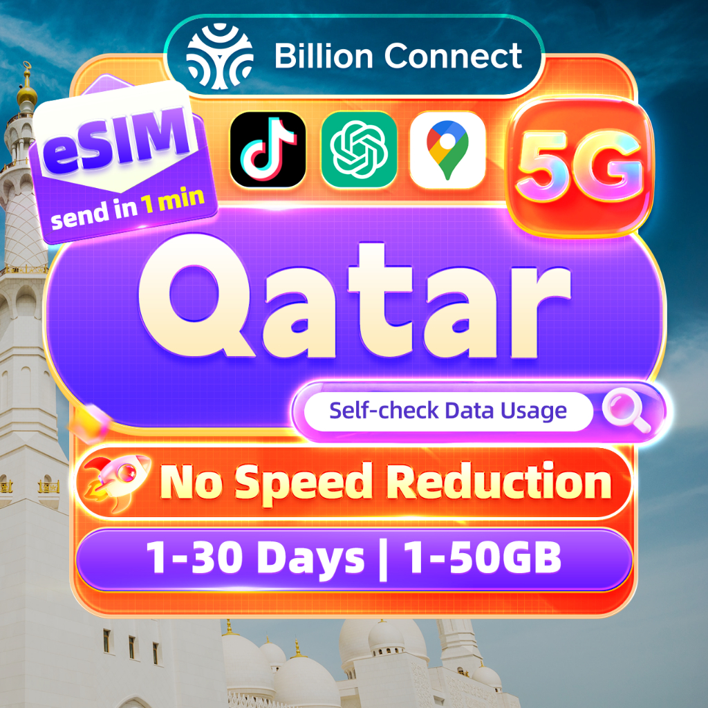 Qatar eSIM 5G High Speed 1-30 Days 500MB-50GB Unlimited Travel Data ...