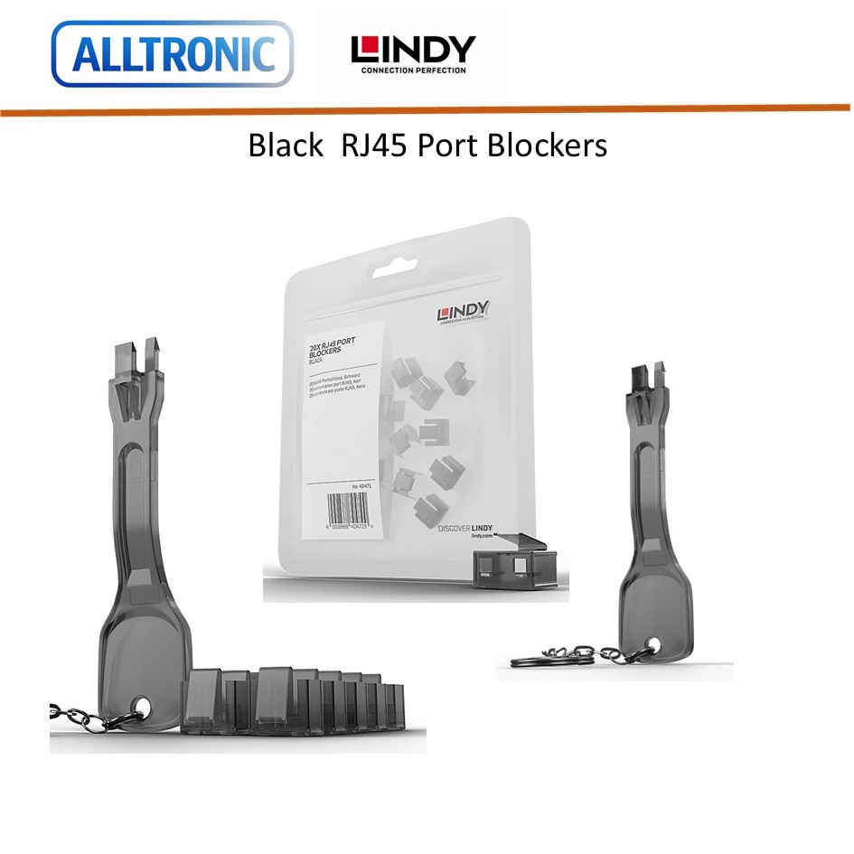 Lindy RJ45 Port Blocker Black / Ethernet Blocker / Lan Port Blocker ...