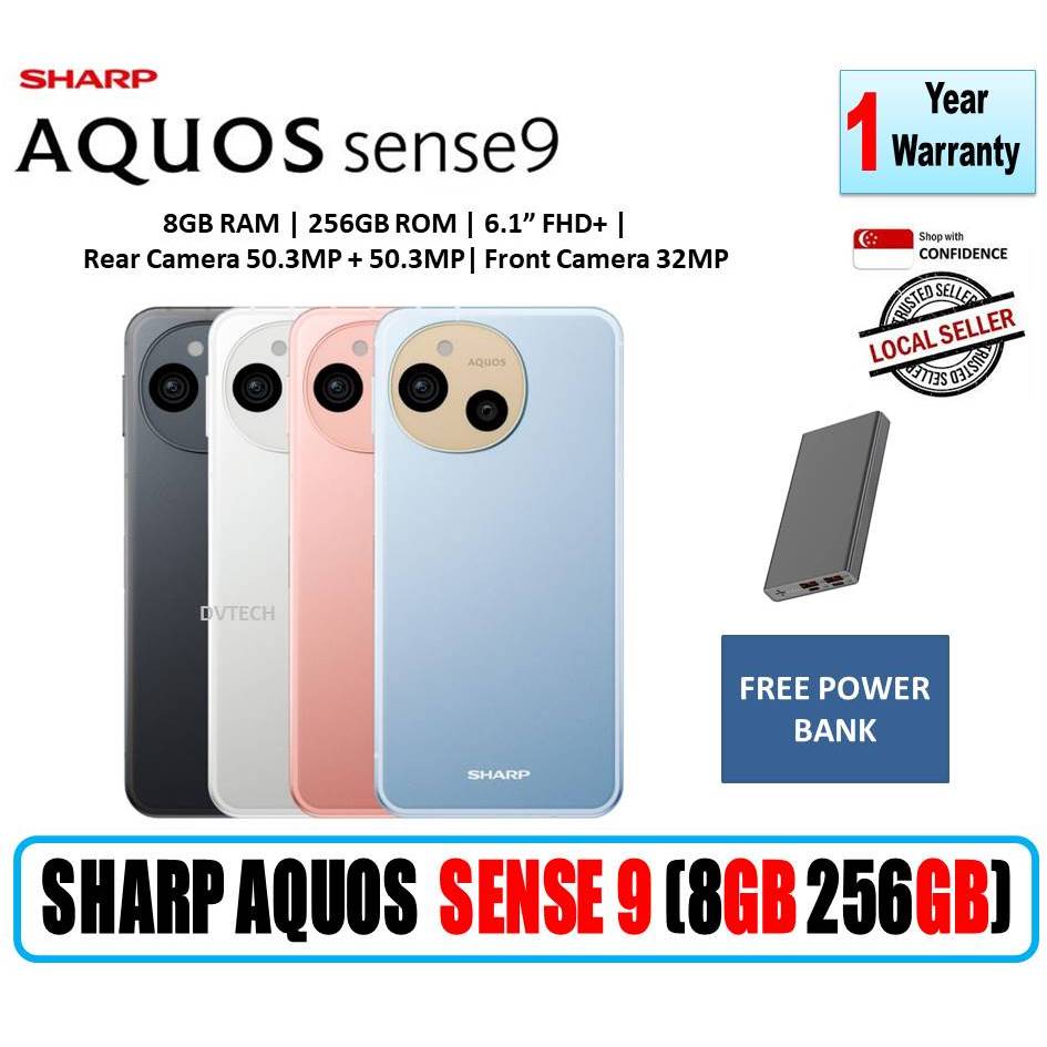 SHARP AQUOS sense 9 | 8GB 256GB | Local Set with 1 Year Official