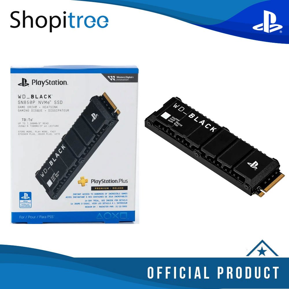 WD Black SN850P NVMe SSD With Heatsink for PS5 & PC (1TB/2TB/4TB