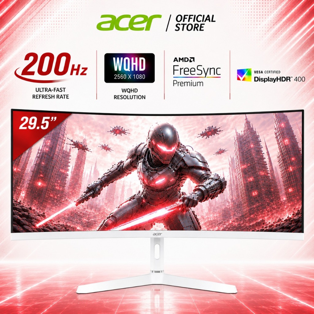 Acer Nitro XZ306C X 29.5 Inches WQHD Curved Gaming Monitor with