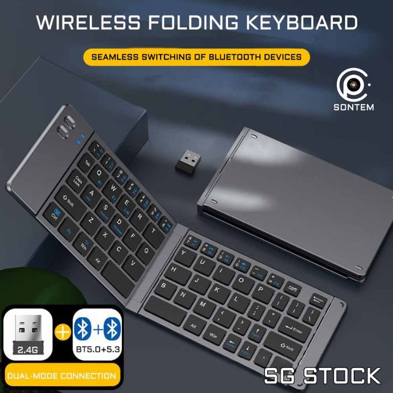 {SG Seller} Bluetooth Foldable Keyboard, Mini Folding Wireless Upgraded ...