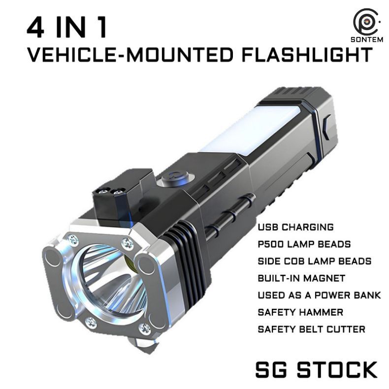 {SG Seller} LED Flashlight Waterproof Torchlight USB Rechargeable ...