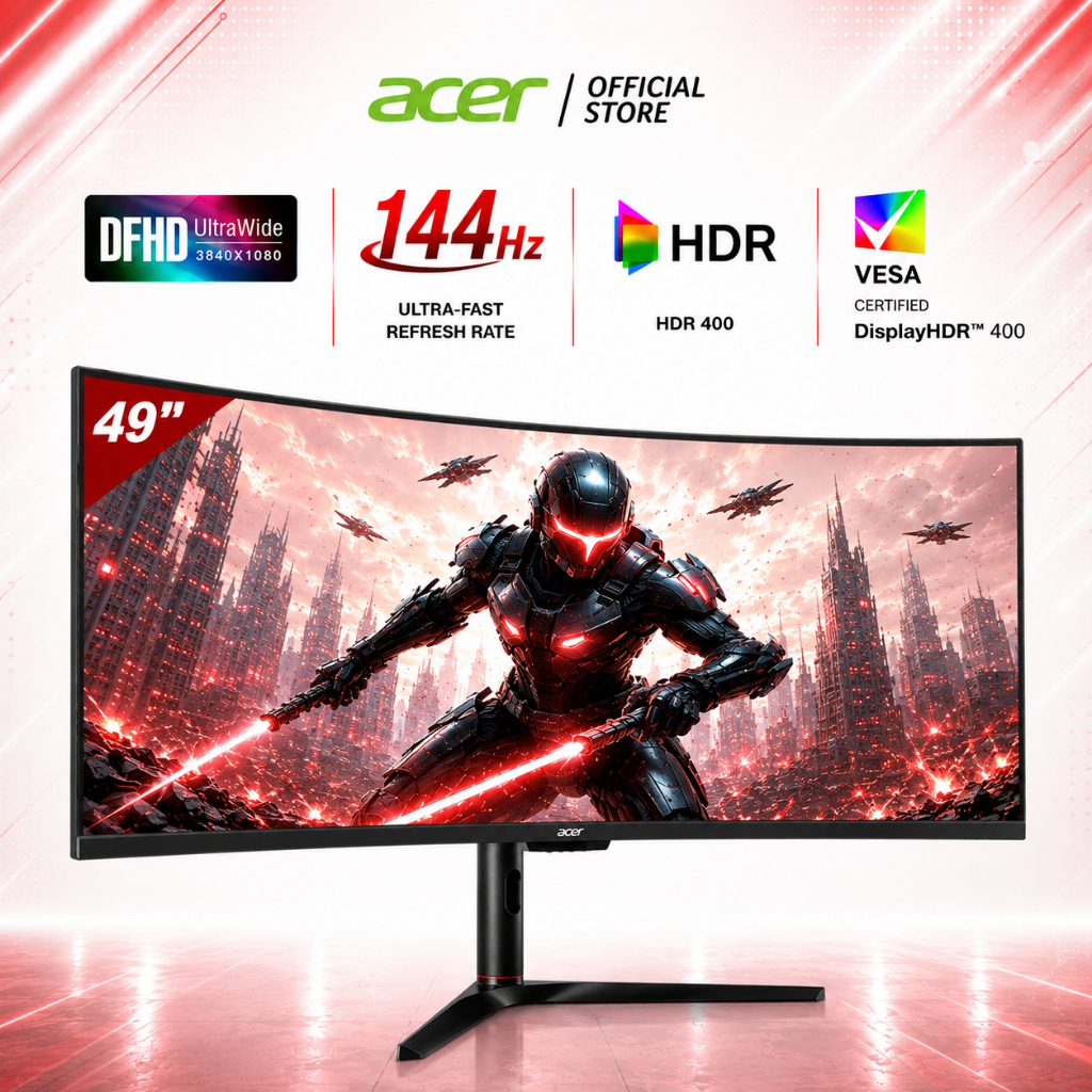 [144HZ Refresh Rate] Acer EI491CR S 49-inch DFHD Curved Display Monitor ...