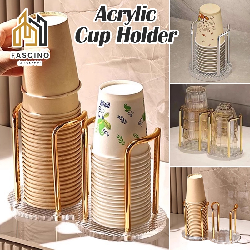 【SG】Acrylic Disposable Cup Holder Water Cup Storage Rack with Long ...
