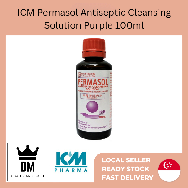 ICM Permasol Antiseptic Cleansing Solution Purple 100ml/120ml | Shopee ...