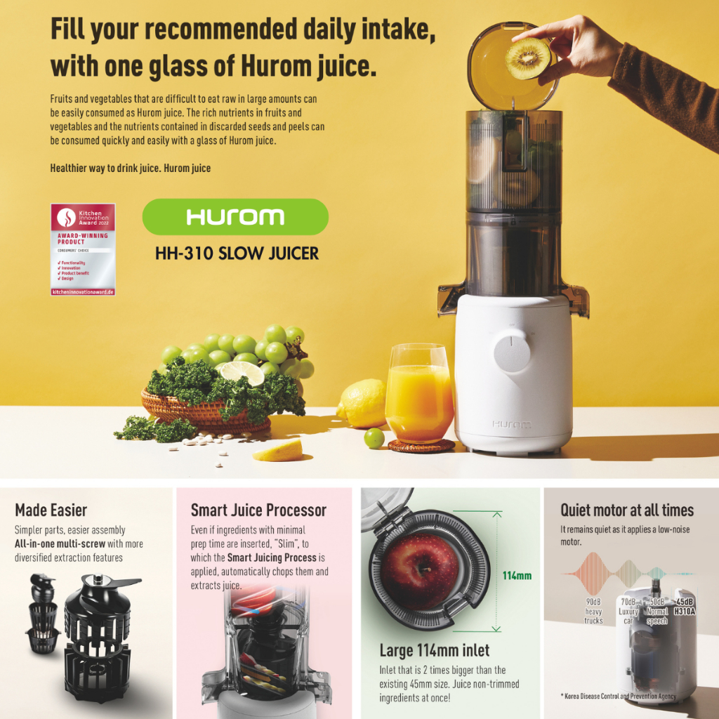 Hurom Slow Juicer H310A Easy Series Slim And Portable Cold Press