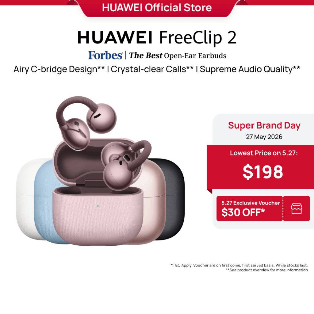 27 MAY | Super Brand Day] HUAWEI FreeClip 2 Earphone | Airy C
