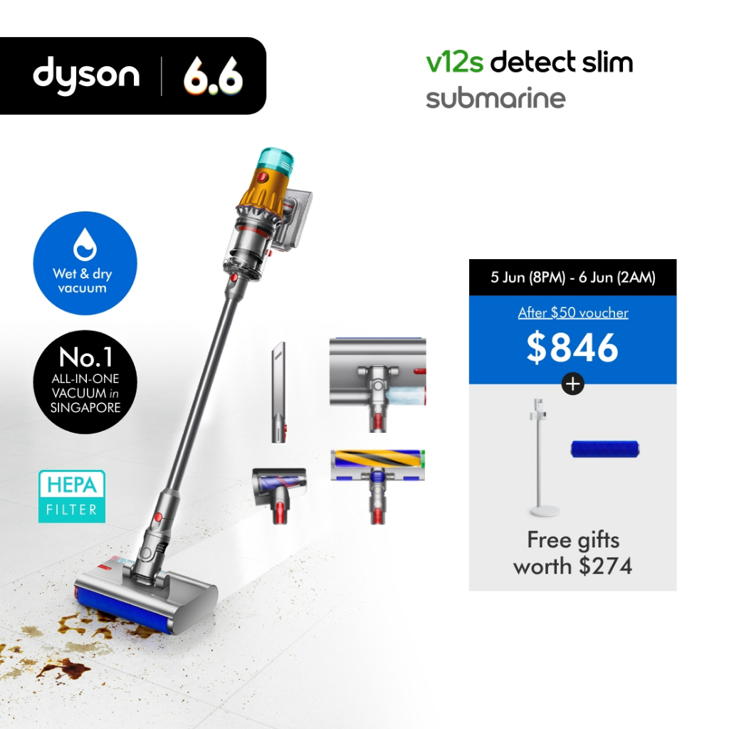 6.6 Specials] Dyson V12s Detect Slim Submarine™ HEPA Wet & Dry