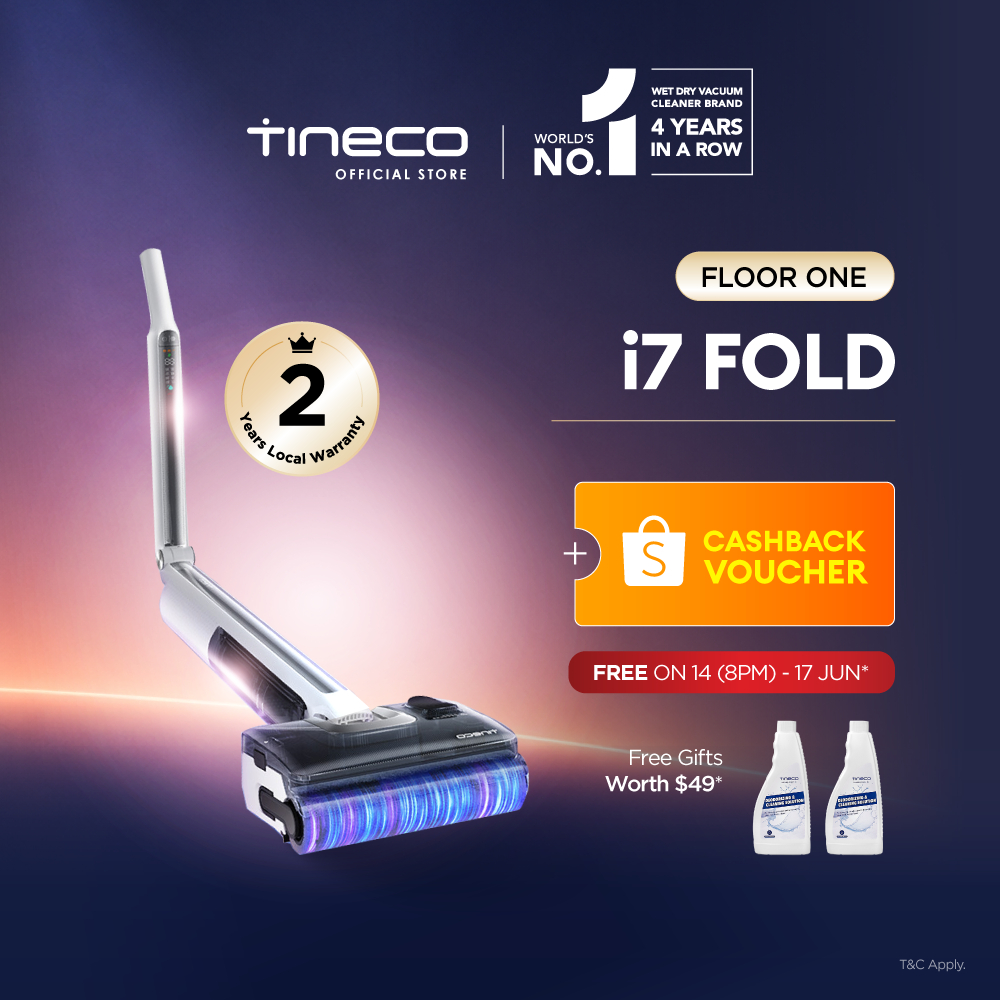 FOLDABLE & SLIMMEST】Tineco Floor One i7 Fold Wet Dry Vacuum