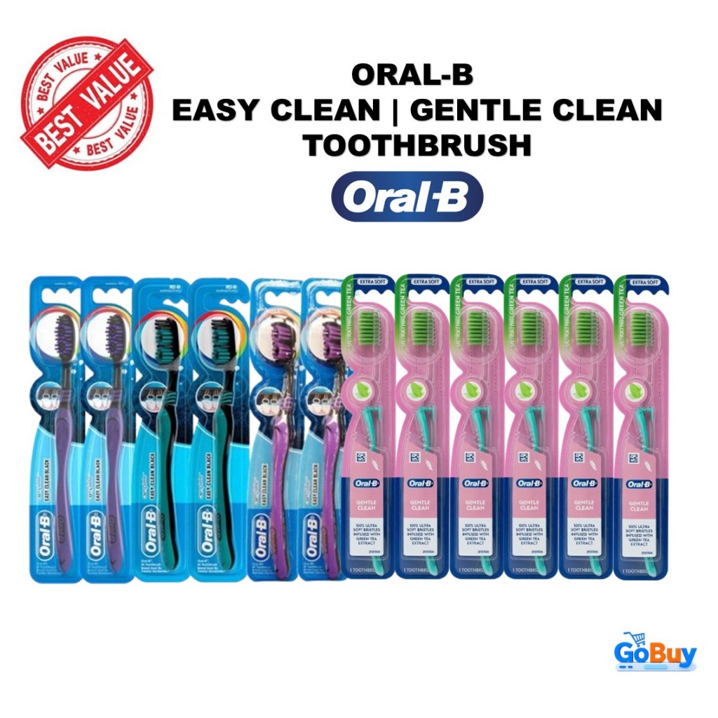 Oral-B Toothbrush Easy Clean | Gentle Clean Toothbrush | Bundle of 6 ...