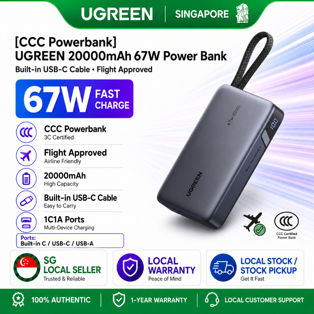 [CCC Certified] UGREEN ccc Powerbank 20000mAh 67W | 3C Certified ...