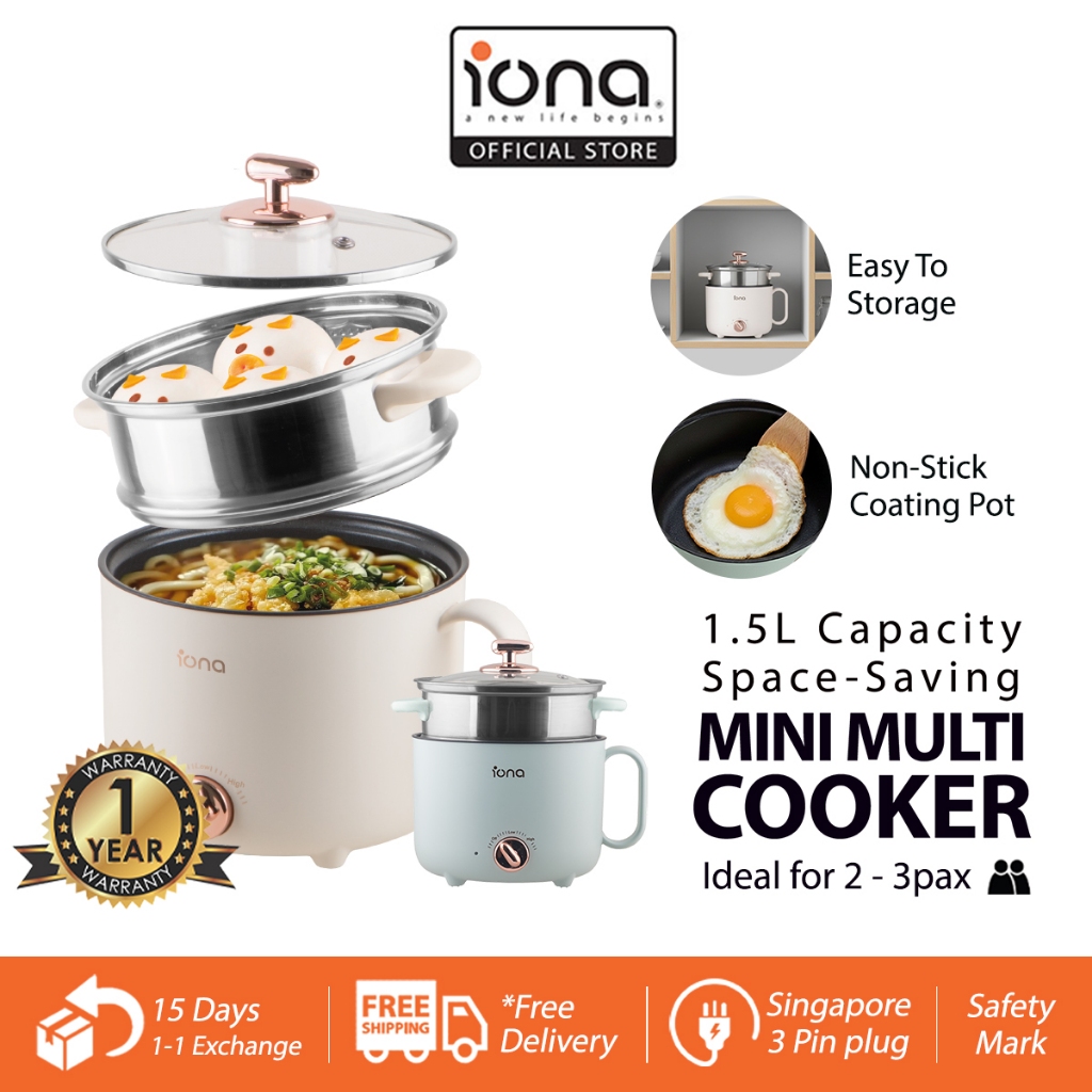 IONA 1.5L Coating Electric Multi Cooker With Steamer | Multi Function ...