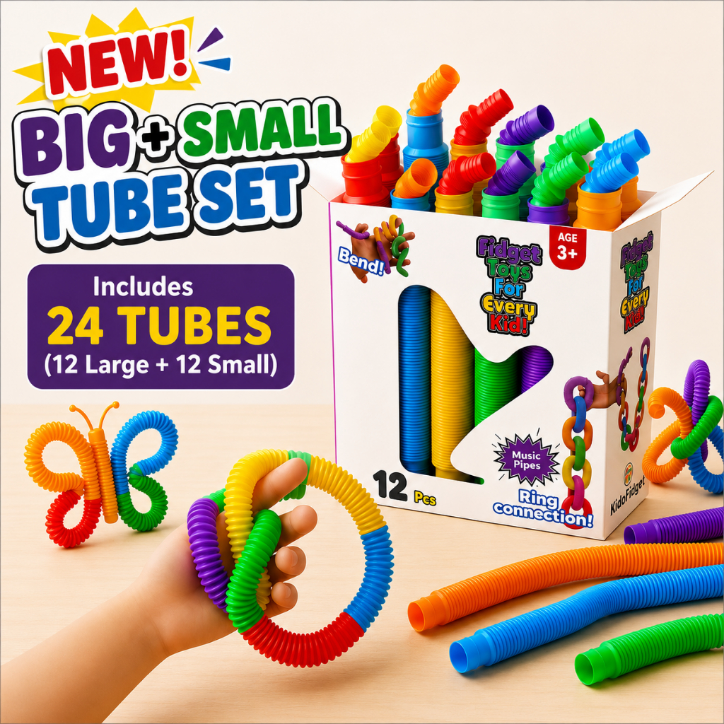 12pcs 6 Colors Pop & Twist Tube - Fidget Toy – Pop Tube Fidget ...