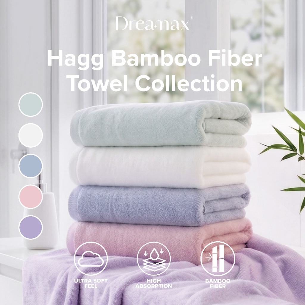 (DREAMAX) HAGG Bamboo Fiber Towel - Face Towel/ Bath Towel/ Bath ...