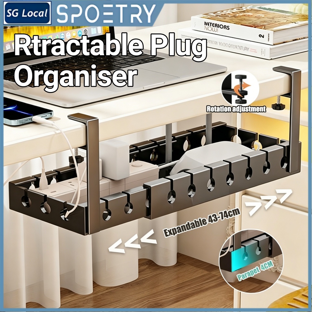 SG Local-Under Desk Cable Organizer 37cm Length ome Office Table ...
