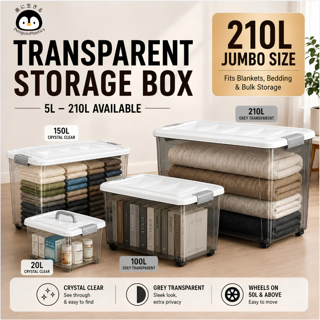 Penguin Stackable Storage Box | Plastic Organiser Container ...