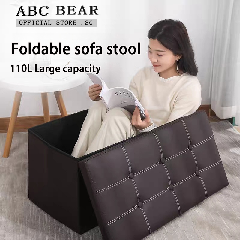 【SG Stock】Sofa Storage Stool Ottoman Foldable Bench storage stool box ...