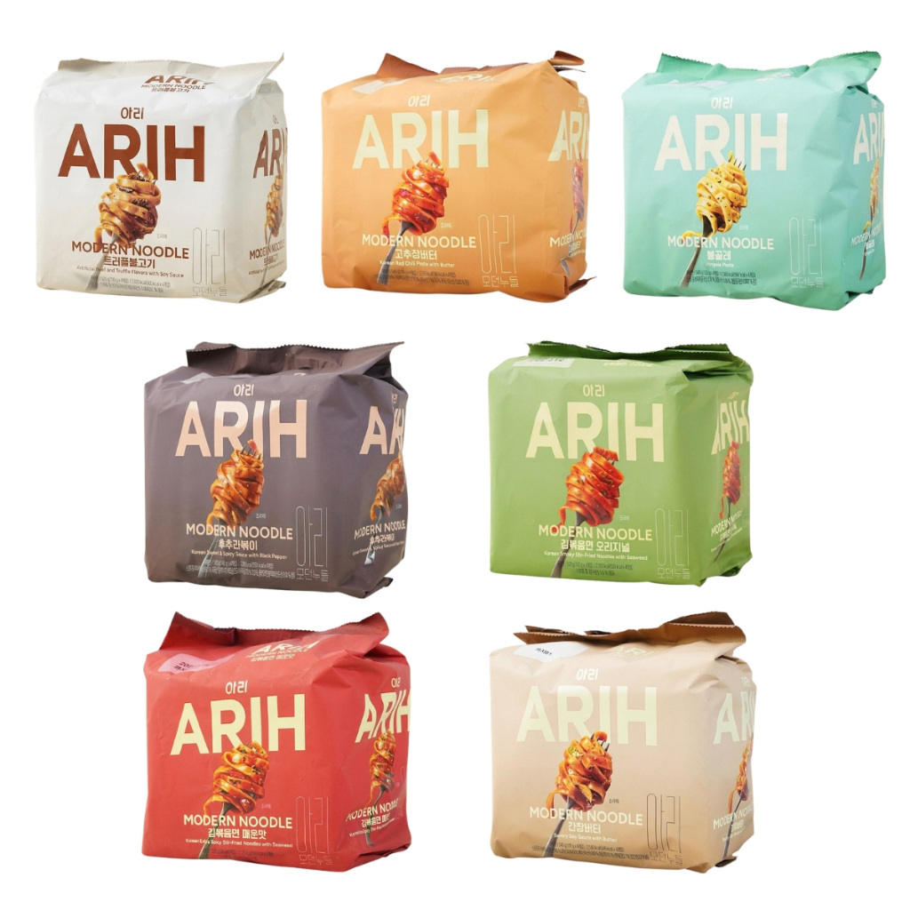 BTS ARIH Modern Noodle 4pcs/pack Korean Ramen, Bulgogi Spicy Gochujang ...