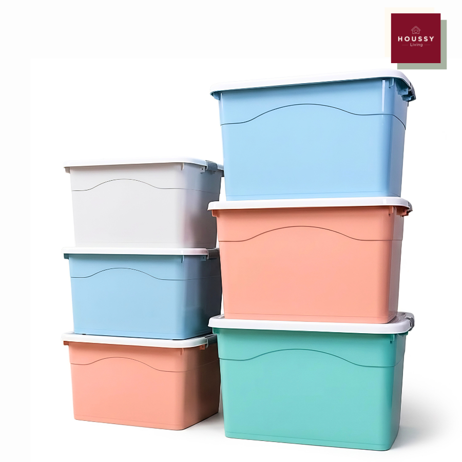 40L 70L 100L Storage Box stackable wheels Movable home Organizer Box ...