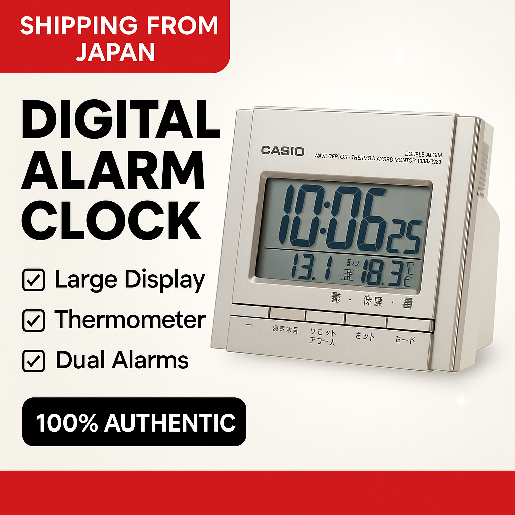 Casio Digital Alarm Clock Silver Double Alarm with Light Japan | Shopee ...