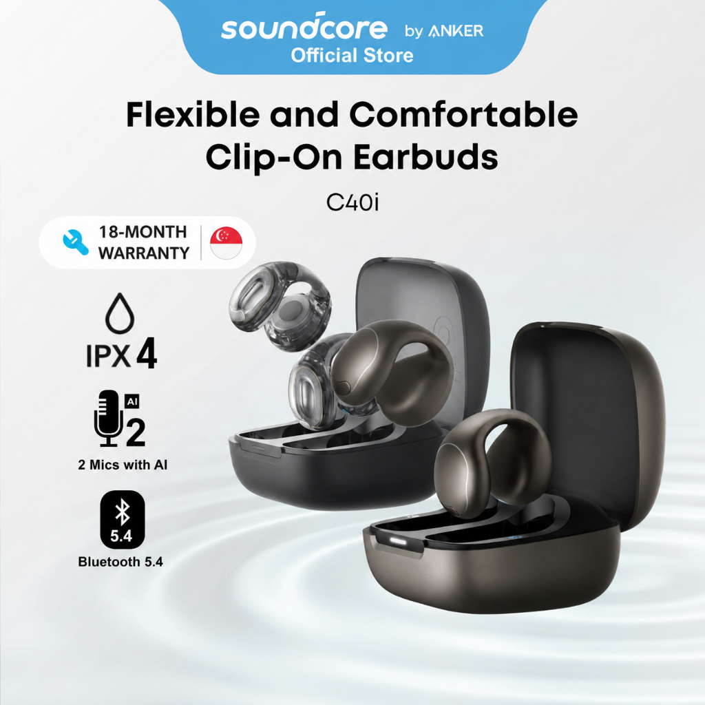 NEW] soundcore C40i | Flexible and Comfortable Clip-On Earbuds