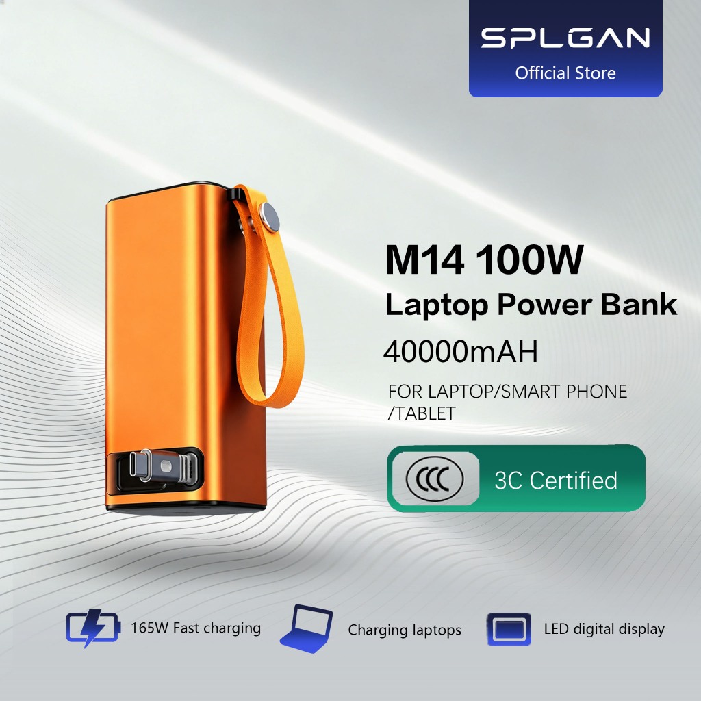 【SPLGAN】100W Laptop Power Bank 40000mAH Super Fast Charging USB+PD ...