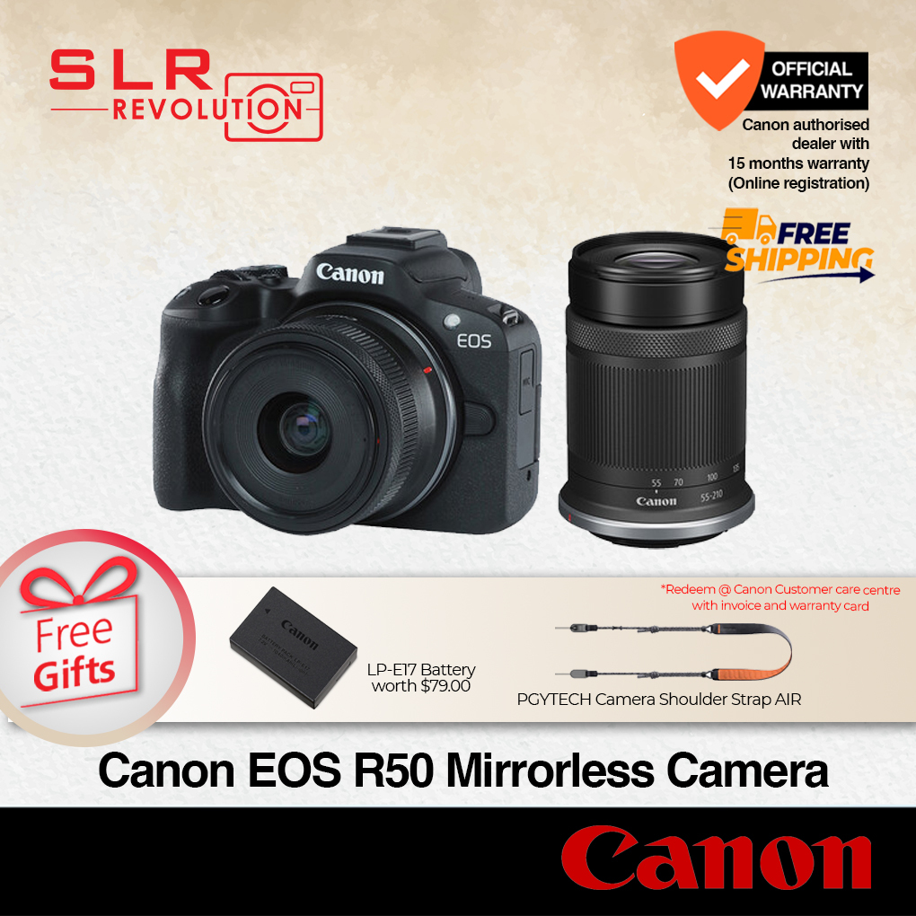 Canon EOS R50 Body with RF-S18-45mm f/4.5-6.3 IS STM & RF-S55-210mm f/5 ...