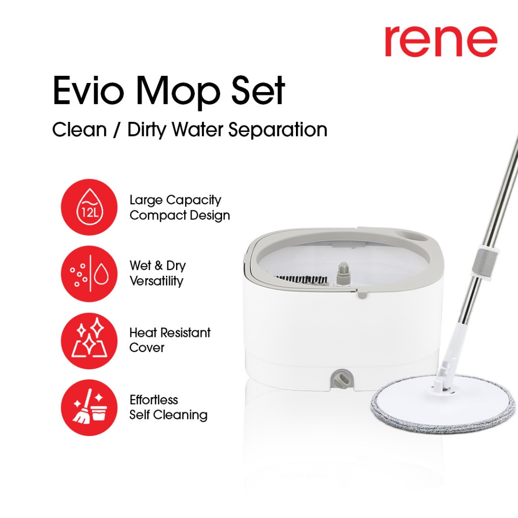 [2025 Most Popular Mop] Rene Evio Dual Mop Set | The Clean Water Spin ...