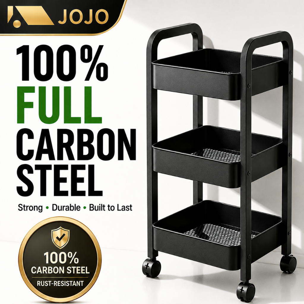 Carbon Steel Trolley Rack Multi-level Storage Trolley Rak Bedroom ...