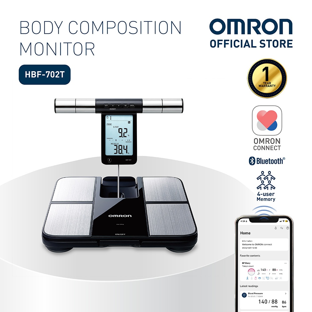 OMRON Body Composition Monitor HBF-702T [1 year warranty] | Shopee
