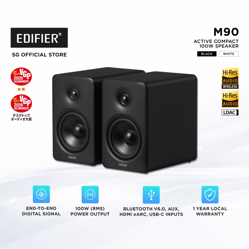 Edifier M90 Hi-Res Audio Bluetooth 6.0 Speakers 100W RMS Desktop