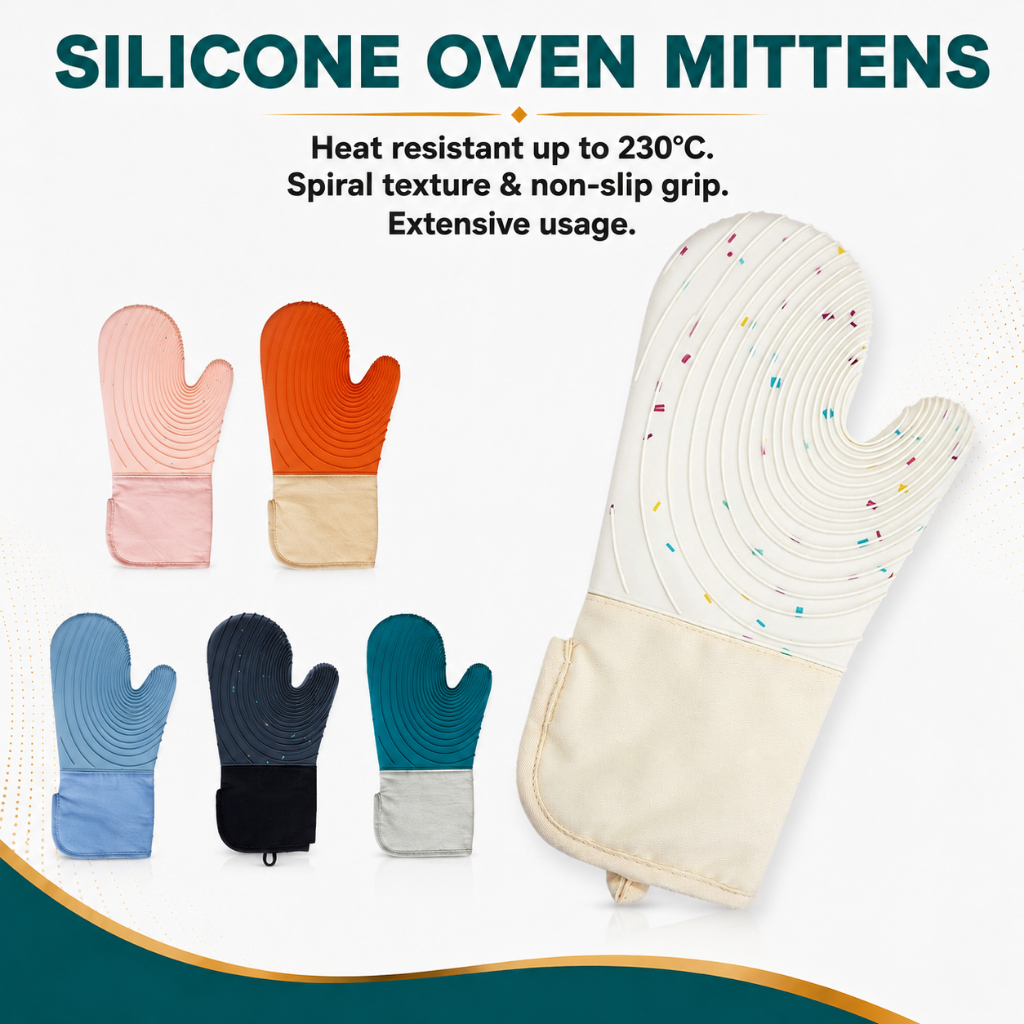 Silicone Oven Mittens Kitchen Gloves Mitts Baking | Shopee Singapore