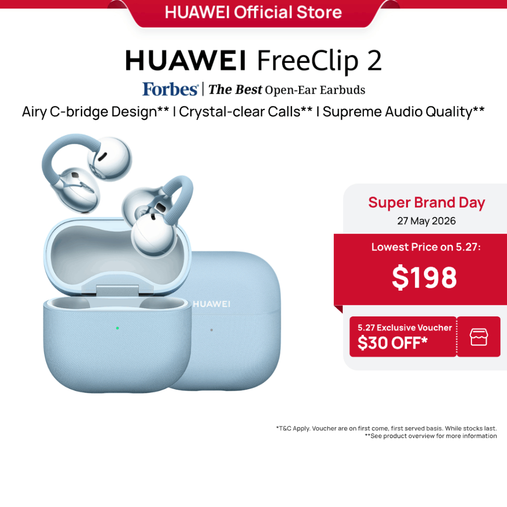 27 MAY | Super Brand Day] HUAWEI FreeClip 2 Earphone | Airy C
