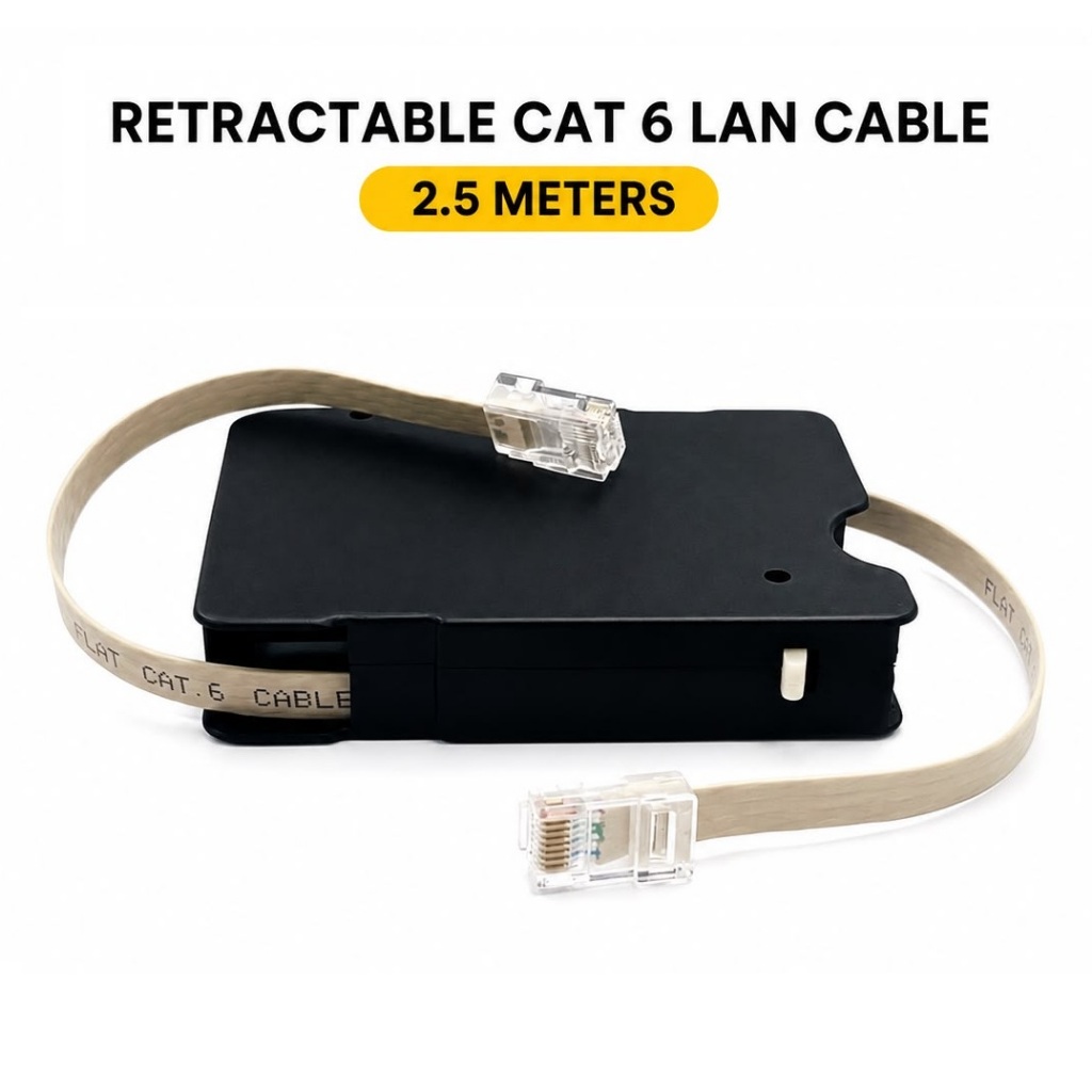 Retractable LAN RJ45 Cable Cat 5 6 for Ethernet Laptop Modem 2.5m ...