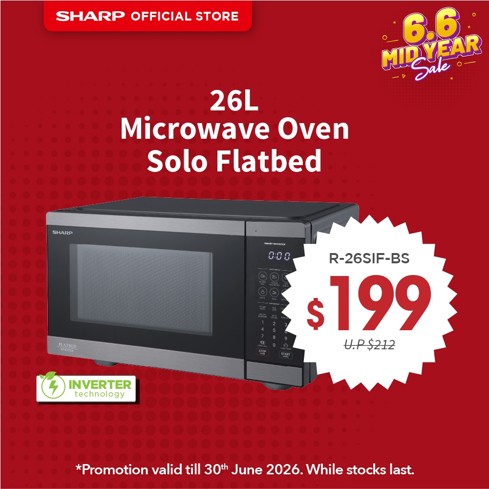 SHARP 26L SOLO Flatbed & Inverter Microwave Oven - R-26SIF-BS | Shopee ...